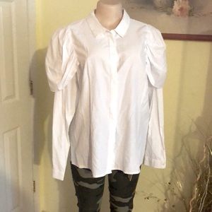 🔥Primark🔥white blouse with shoulder cuffs